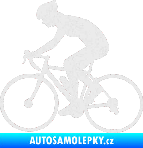 Samolepka Cyklista 005 levá Ultra Metalic bílá