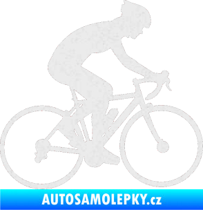 Samolepka Cyklista 005 pravá Ultra Metalic bílá