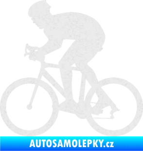 Samolepka Cyklista 008 levá Ultra Metalic bílá