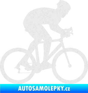 Samolepka Cyklista 008 pravá Ultra Metalic bílá