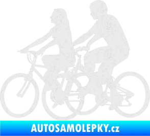 Samolepka Cyklisté 001 levá pár Ultra Metalic bílá
