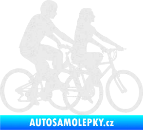 Samolepka Cyklisté 001 pravá pár Ultra Metalic bílá