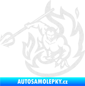 Samolepka Ďábel 002 levá s vidlemi Ultra Metalic bílá