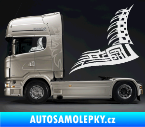 Samolepka Dekor na boční okno kamionu 001 sada 2 kusy Ultra Metalic bílá