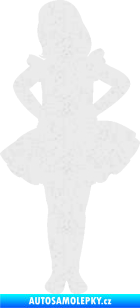 Samolepka Děti silueta 011 levá holčička tanečnice Ultra Metalic bílá