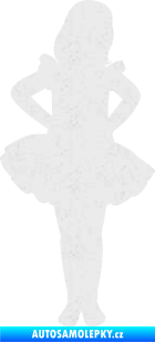 Samolepka Děti silueta 011 pravá holčička tanečnice Ultra Metalic bílá
