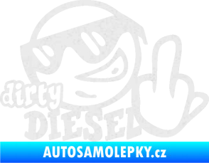 Samolepka Dirty diesel smajlík Ultra Metalic bílá