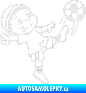 Samolepka Dítě v autě 022 pravá fotbalista Ultra Metalic bílá