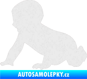 Samolepka Dítě v autě 025 levá miminko silueta Ultra Metalic bílá