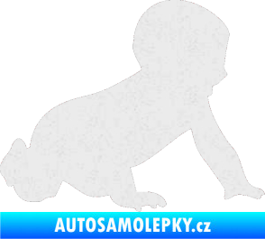 Samolepka Dítě v autě 025 pravá miminko silueta Ultra Metalic bílá