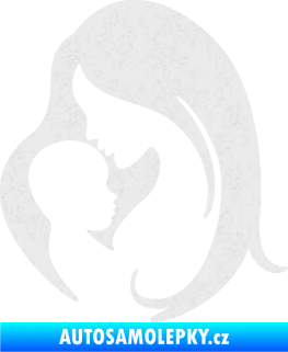 Samolepka Dítě v autě 058 levá mimi s maminkou Ultra Metalic bílá