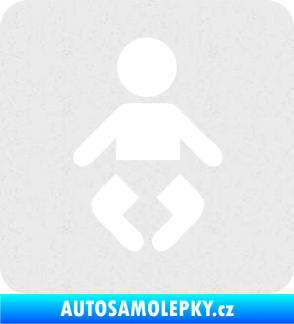 Samolepka Dítě v autě 093 symbol miminka Ultra Metalic bílá