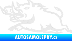 Samolepka Divoké prase 004 levá Ultra Metalic bílá