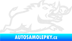 Samolepka Divoké prase 004 pravá Ultra Metalic bílá