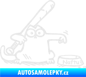 Samolepka Dolej naftu 002 pravá Ultra Metalic bílá