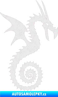 Samolepka Dragon 020 pravá Ultra Metalic bílá