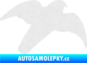 Samolepka Dravec na sklo 003 pravá Ultra Metalic bílá