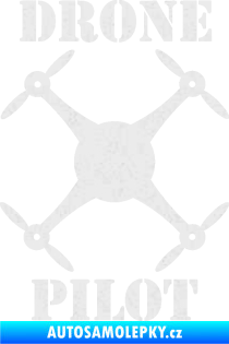 Samolepka Drone pilot  nápis  Ultra Metalic bílá