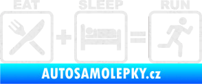 Samolepka Eat sleep run Ultra Metalic bílá