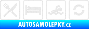 Samolepka Eat sleep swimming repeat plavání Ultra Metalic bílá
