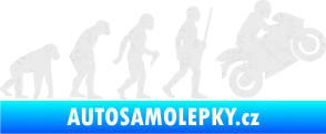 Samolepka Evoluce 004 pravá motorkář Ultra Metalic bílá