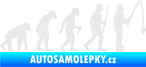 Samolepka Evoluce 005 rybář pravá Ultra Metalic bílá