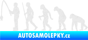 Samolepka Evoluce 005 rybář levá Ultra Metalic bílá