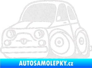 Samolepka Fiat 500 karikatura levá Ultra Metalic bílá