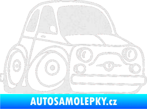 Samolepka Fiat 500 karikatura pravá Ultra Metalic bílá