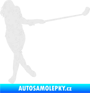 Samolepka Florbal 006 pravá  Ultra Metalic bílá