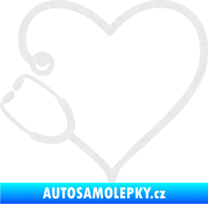 Samolepka Fonendoskop 002 levá  zdravotní sestřička Ultra Metalic bílá