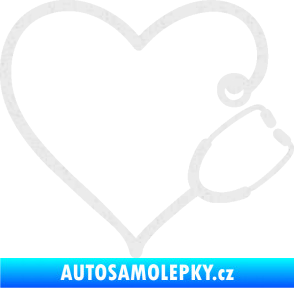 Samolepka Fonendoskop 002 pravá  zdravotní sestřička Ultra Metalic bílá