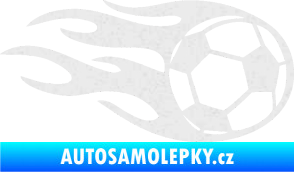Samolepka Fotbalový míč 004 pravá v plamenech Ultra Metalic bílá