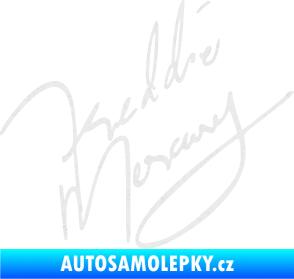 Samolepka Fredie Mercury podpis Ultra Metalic bílá