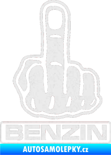 Samolepka Fuck off benzín Ultra Metalic bílá