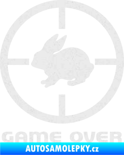 Samolepka Game over lov zajíce Ultra Metalic bílá