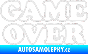 Samolepka Game over nad sebou 001 Ultra Metalic bílá