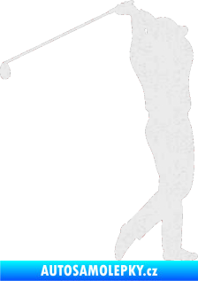 Samolepka Golfista 004 pravá Ultra Metalic bílá