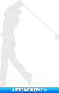 Samolepka Golfistka 013 levá Ultra Metalic bílá