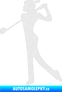 Samolepka Golfistka 016 levá Ultra Metalic bílá