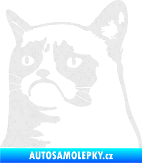 Samolepka Grumpy cat 002 levá Ultra Metalic bílá