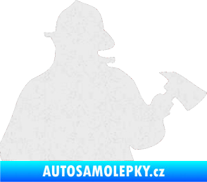 Samolepka Hasič 004 pravá Ultra Metalic bílá