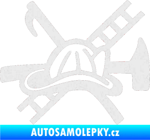 Samolepka Hasič 005 pravá Ultra Metalic bílá