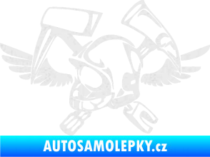 Samolepka Hasič 011 levá helma Ultra Metalic bílá
