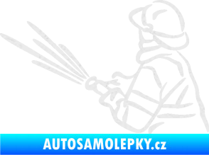 Samolepka Hasič 015 levá Ultra Metalic bílá
