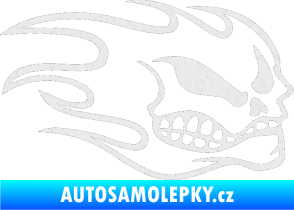 Samolepka Head - lebka- pravá Ultra Metalic bílá