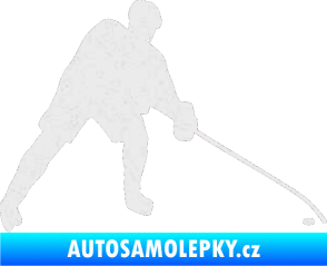 Samolepka Hokejista 002 pravá Ultra Metalic bílá