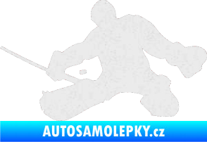Samolepka Hokejista 015 levá brankář Ultra Metalic bílá