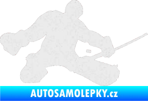 Samolepka Hokejista 015 pravá brankář Ultra Metalic bílá
