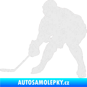 Samolepka Hokejista 016 levá Ultra Metalic bílá